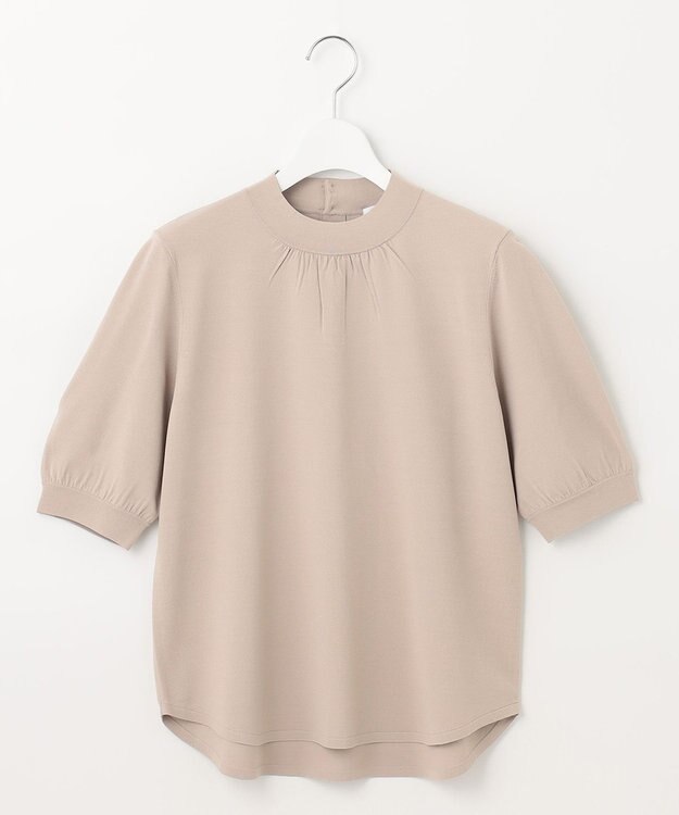 J.PRESS LADIES L 【洗える】レーヨンエリートストレッチ ギャザースリーブ ニット ベージュ系