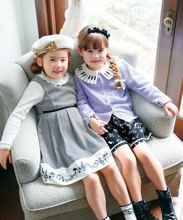 ANY KIDS 音符ボタンカーディガン ブルーラベンダー