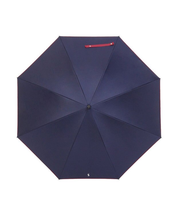 MOONBAT 【WEB限定/遮光率100%/遮熱/UV】POLO RALPH LAUREN（ポロ ラルフローレン）晴雨兼用日傘 無地 オーバーロック刺繍 長傘 ディープブルー