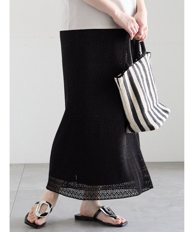 Te chichi レースプリーツナロースカート《2026 SUMMER LOOK item》 ブラック