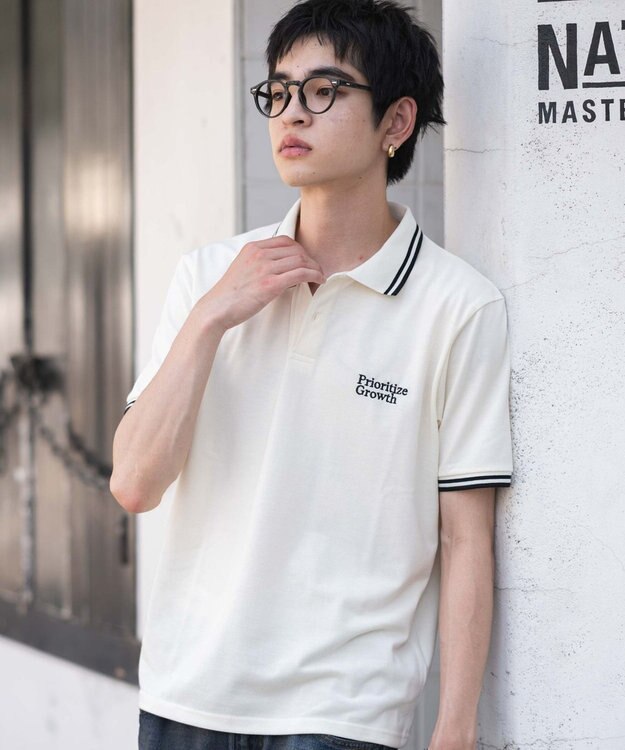 WEGO 【ユニセックス着用ITEM/MLサイズ展開】ワンポイント刺繍カノコポロ（SS） ホワイト