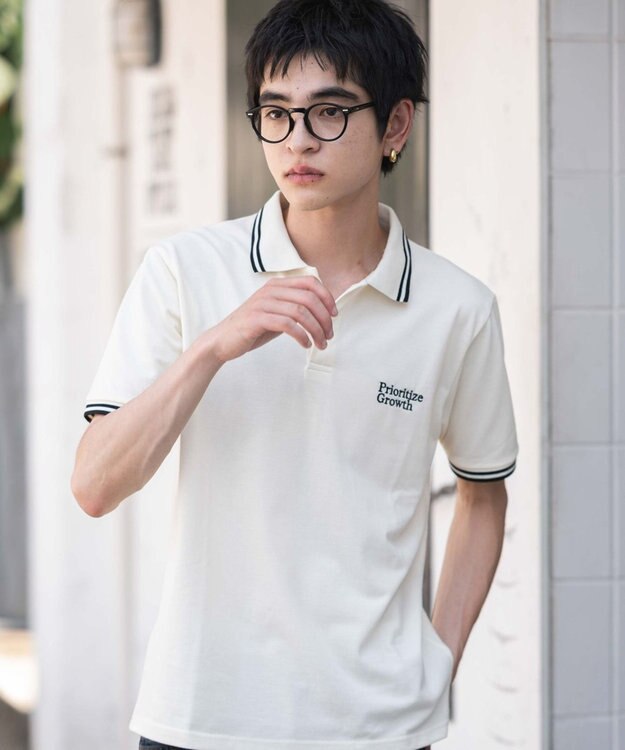 WEGO 【ユニセックス着用ITEM/MLサイズ展開】ワンポイント刺繍カノコポロ（SS） ホワイト