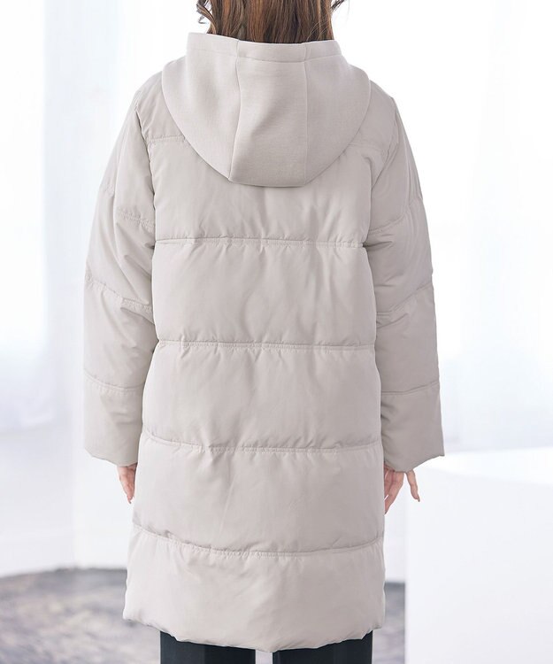 Tiaclasse ファイバーダウン×ダンボール異素材ロングコート グレー