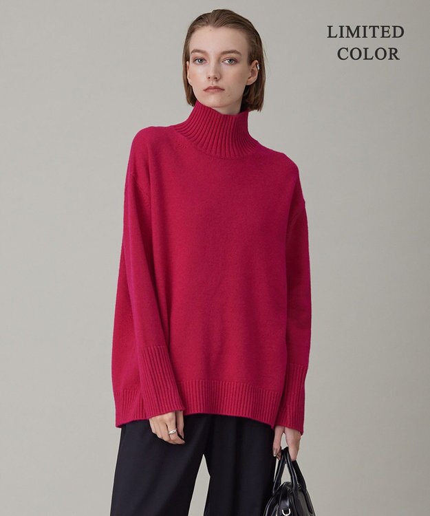 ICB 【新色追加・WEB限定カラーあり】 ソフトカシミヤミックス ハイネックニット オールドローズ系［WEB限定］