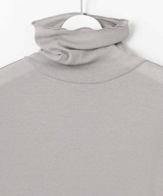 23区 【SLOW/一部店舗限定】新色追加！シアーリブロンTEE タートルネック カットソー ライトグレー系