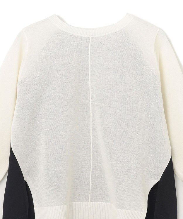 GRACE CONTINENTAL バイカラークルーニットトップ ホワイト