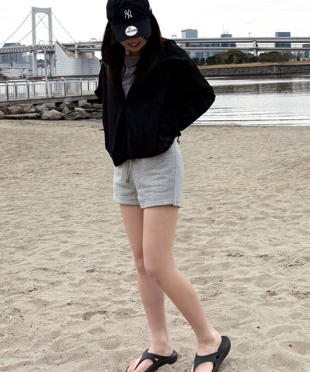 WEGO 【日焼け対策/セットアップ対応】ラッシュガードZIPパーカー ブラック