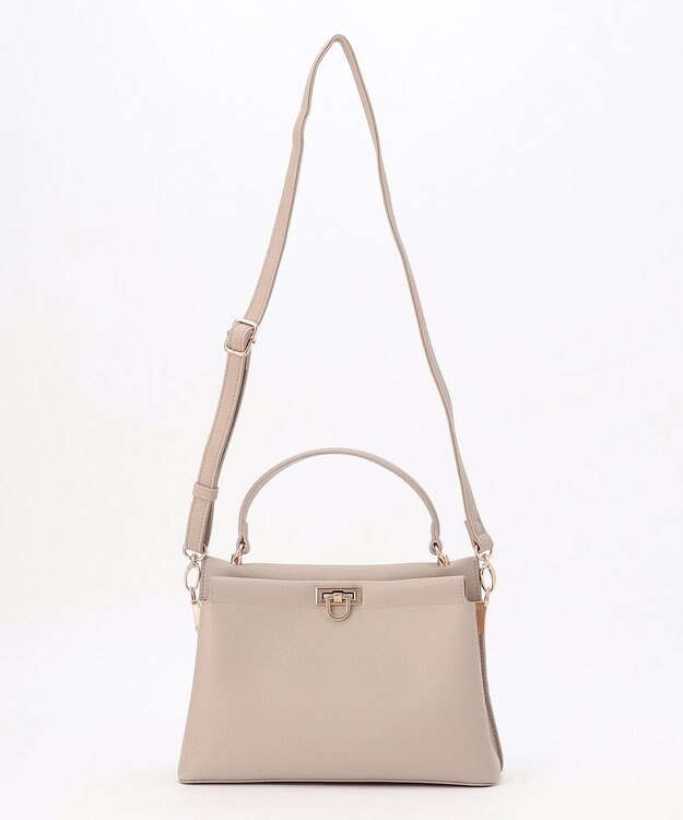 ANY SIS 【2WAY】スクエアミディトート バッグ ライトグレー