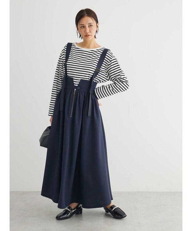Green Parks ・Ｄｏｕｂｌｅ　Ｆｌａｇｓサスペンダーミリタリースカート Navy
