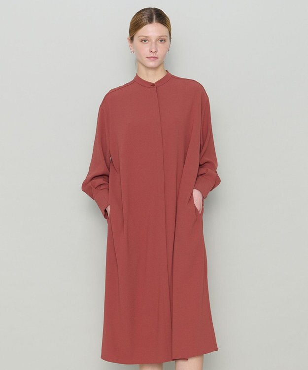 JOSEPH 【洗える】サテンジョーゼット　ドレス Clay