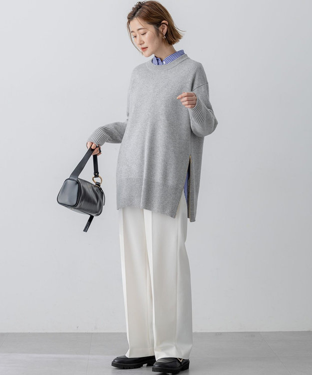 23区 【滝沢眞規子さん着用/VERY掲載】TRストレッチギャバ ワイド パンツ ホワイト系