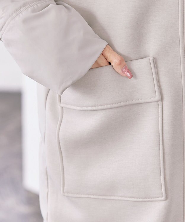 Tiaclasse ファイバーダウン×ダンボール異素材ロングコート グレー