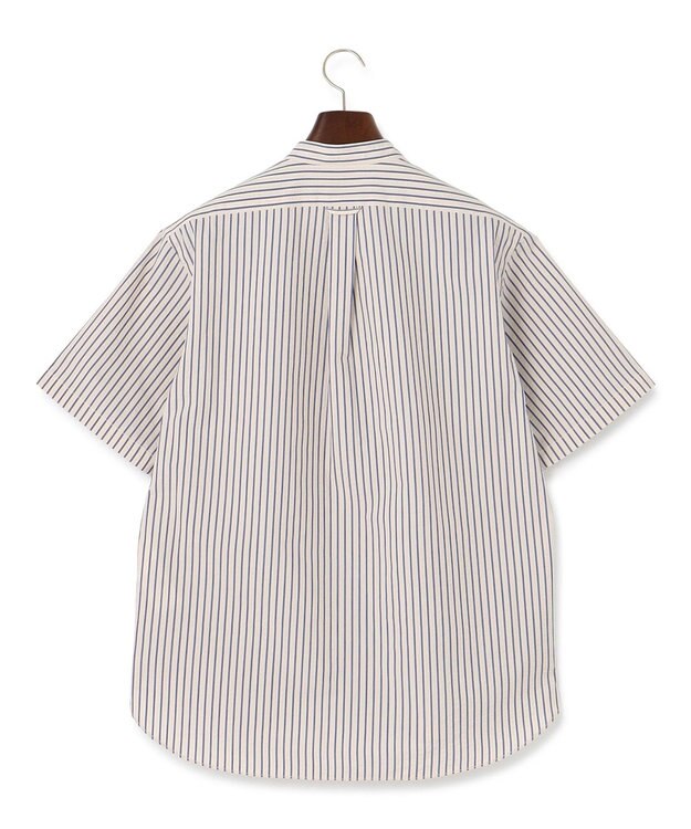 J.PRESS MEN 【KING SIZE】【クールマックス】サッカー マルチストライプ バンドカラーシャツ ベージュ系1