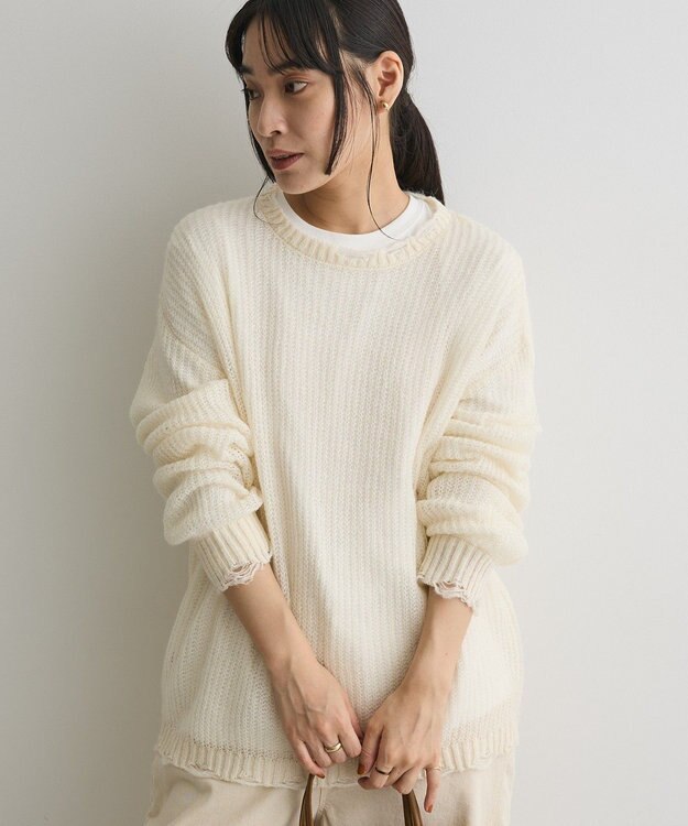 CRAFT STANDARD BOUTIQUE シアーモヘヤライクニットプルオーバー Ivory