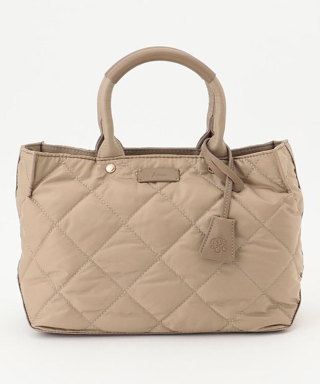 J.PRESS LADIES 【2way・撥水】ボンディングキルト トート バッグ ベージュ系
