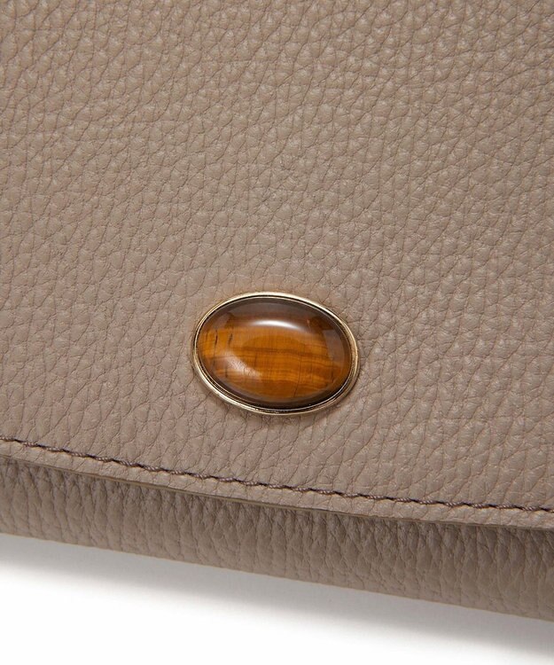 TOPKAPI 【TOPKAPI】gemdrops ジェムドロップ ミニエンボスレザー 天然石 長財布 ミディアムグレー