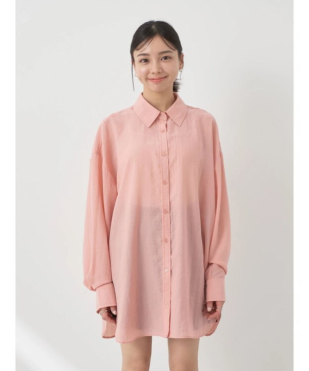 earth music&ecology シアーボーイズライクシャツ Off White