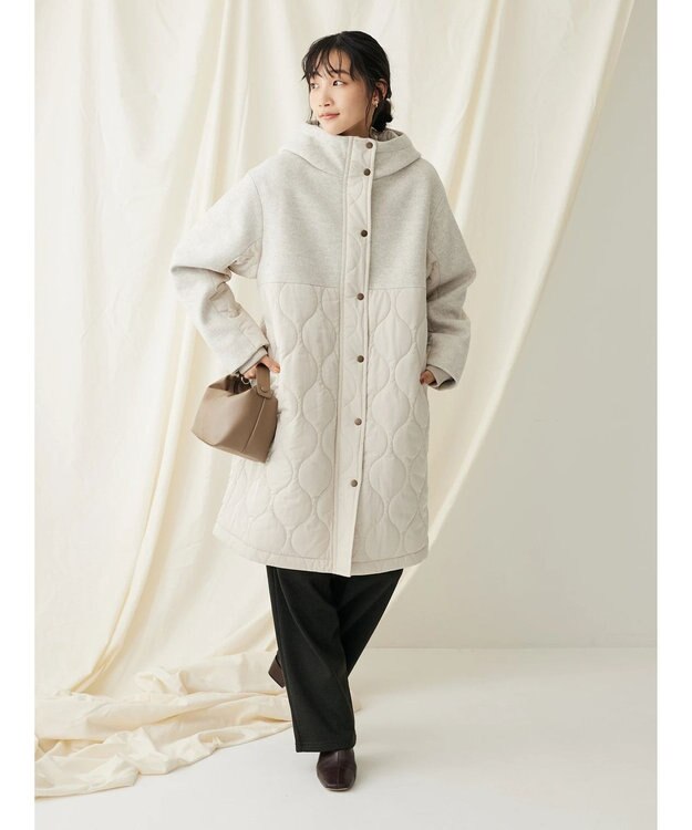 CRAFT STANDARD BOUTIQUE キルティング切替フードコート Beige