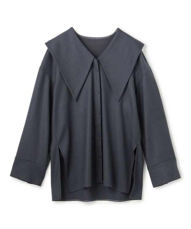 uncrave フランネル BIGカラーシャツ ブルーグレー