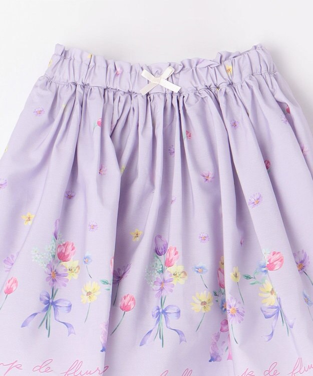 ANY KIDS フラワー ブーケ プリント スカパン ラベンダー系
