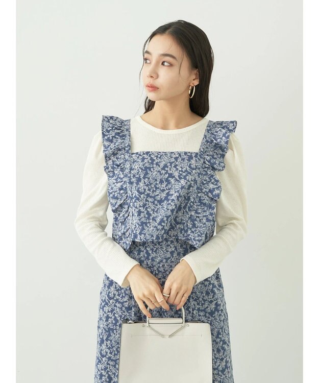 earth music&ecology 隠れウサギ柄ビスチェ Navy