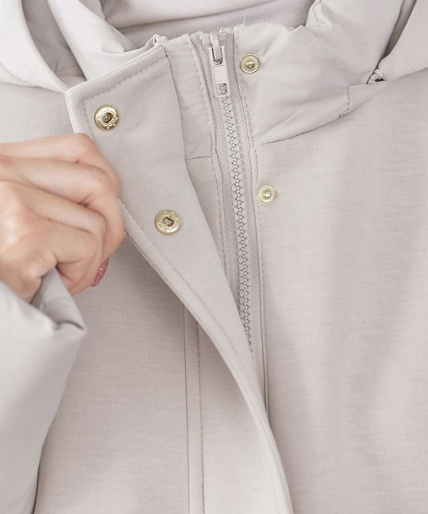 Tiaclasse ファイバーダウン×ダンボール異素材ロングコート グレー