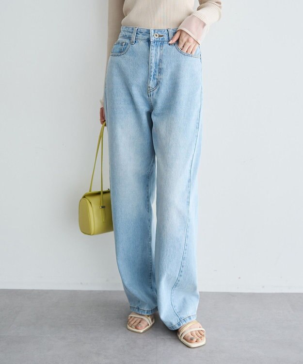 YECCA VECCA ORGABITS切替ストレートデニム Light Indigo