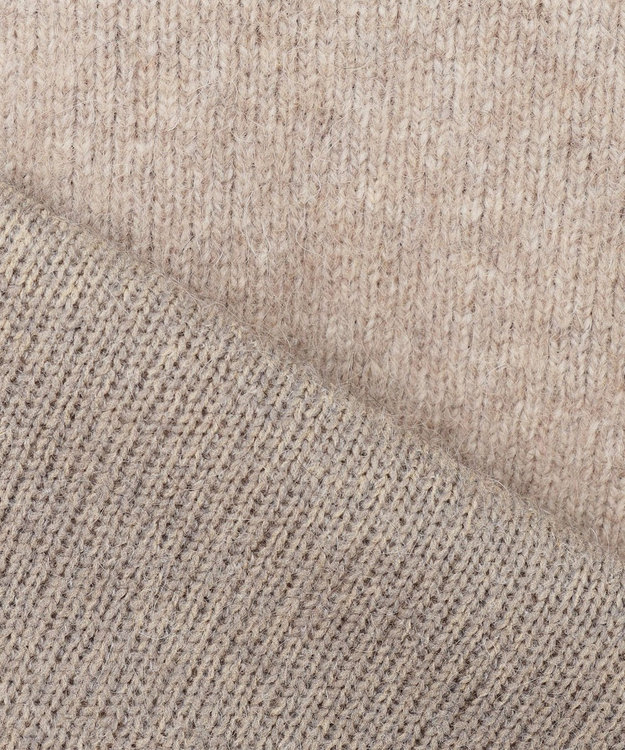 23区 ラクーンブレンドダブルフェイス ニット フーディー ベージュ系