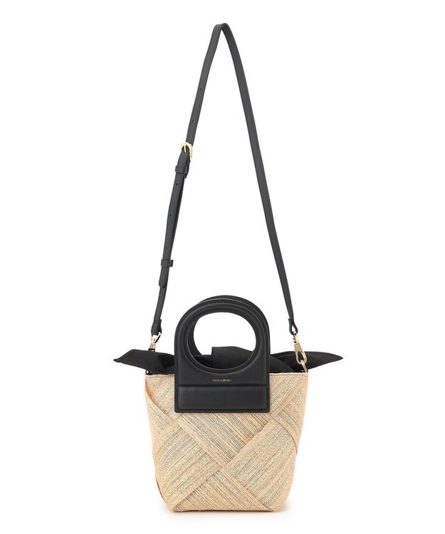 23区 VIOLAｄORO アバカ メッシュ  2WAY バケットバッグ ブラック系