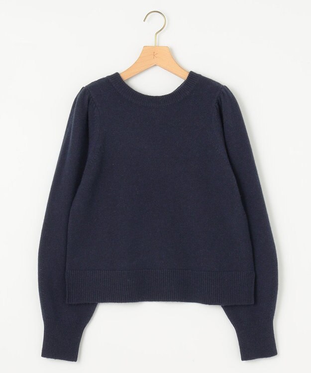 組曲 【8色展開・前後着用可】ウールカシミヤミックス パフスリーブ ニット ネイビー系