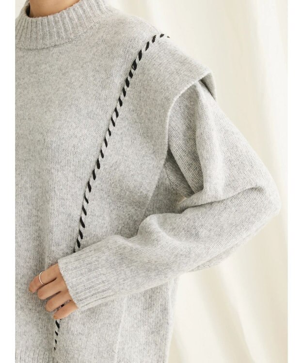 CRAFT STANDARD BOUTIQUE ハンドステッチニットプルオーバー Gray Mixture