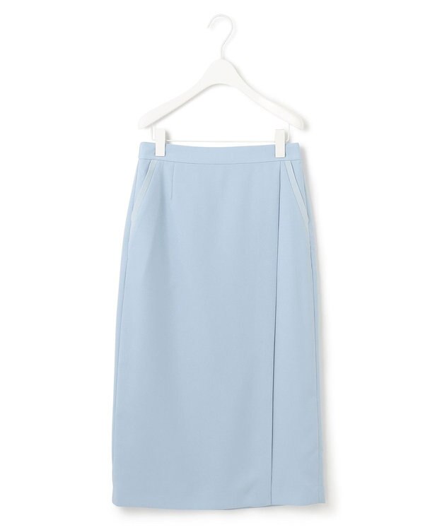 ICB 【接触冷感・UVケア・速乾・洗える】FluidBackSatin ナロースカート ライトブルー系