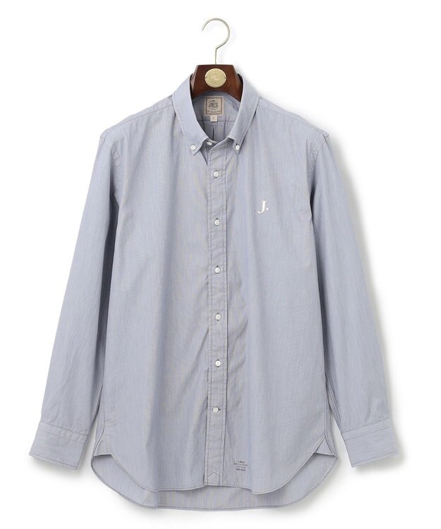 J.PRESS MEN 【WEB限定】ポプリンヘアラインJ刺繍シャツ/B.D ネイビー系1