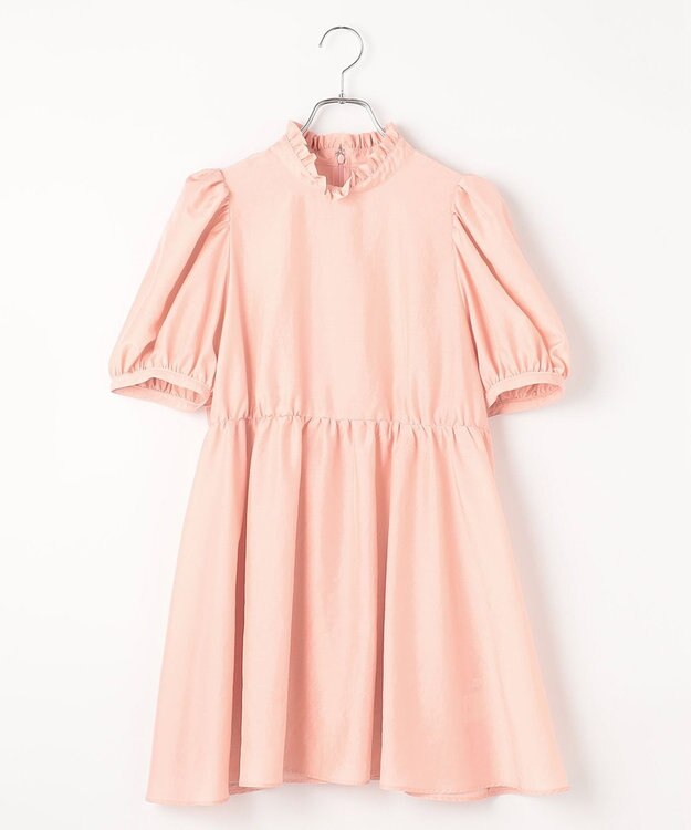 #Newans 【ANSWER for 骨格ウェーブ】フリルカラーパフスリーブチュニック ピンク系