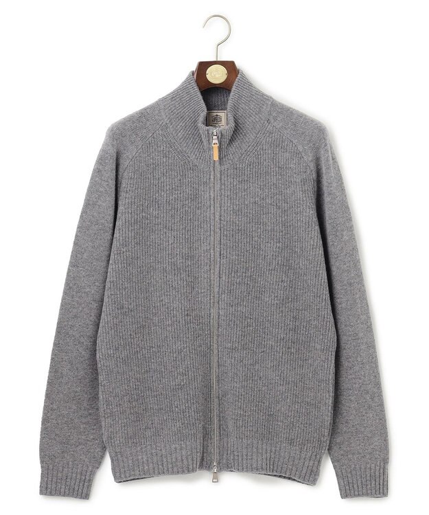 J.PRESS MEN 【WEB限定】畔編み フルジップカーディガン ライトグレー系