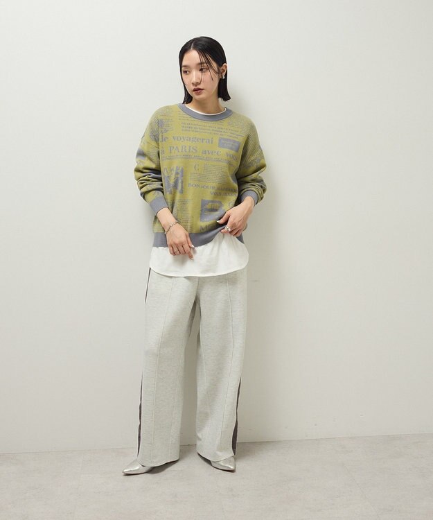 Green Parks ・ｆｕｒｒｙ　ｒａｔｅ　ジャカードニットプルオーバ Yellow