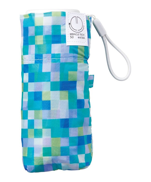 MOONBAT 【超コンパクト/晴雨兼用】Miracle Tech(ミラクルテック) 折りたたみ傘 コンパクト モザイク ターコイズブルー