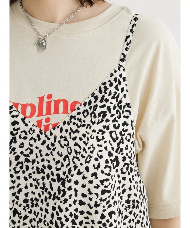 Green Parks ・ＥＬＥＮＣＡＲＥ　ＤＵＥ　レオパードキャミワンピ Beige