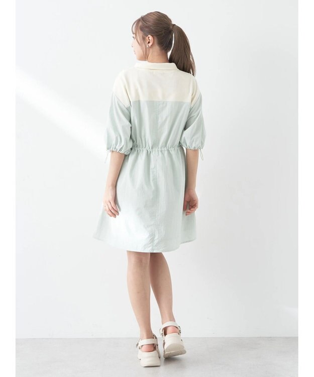 earth music&ecology ハーフＺＩＰミニワンピース Light Green