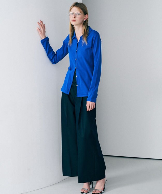 uncrave チノギャバジン ワイドトラウザー ネイビー