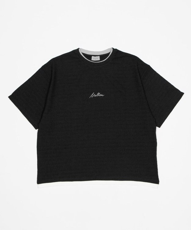 WEGO 【ユニセックス着用ITEM】ワンポイントフェイクレイヤードT（SS） ブラック