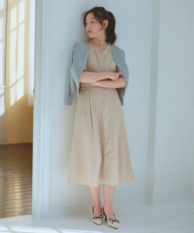 Feroux バルーンスリーブ ワンピース ベージュ系