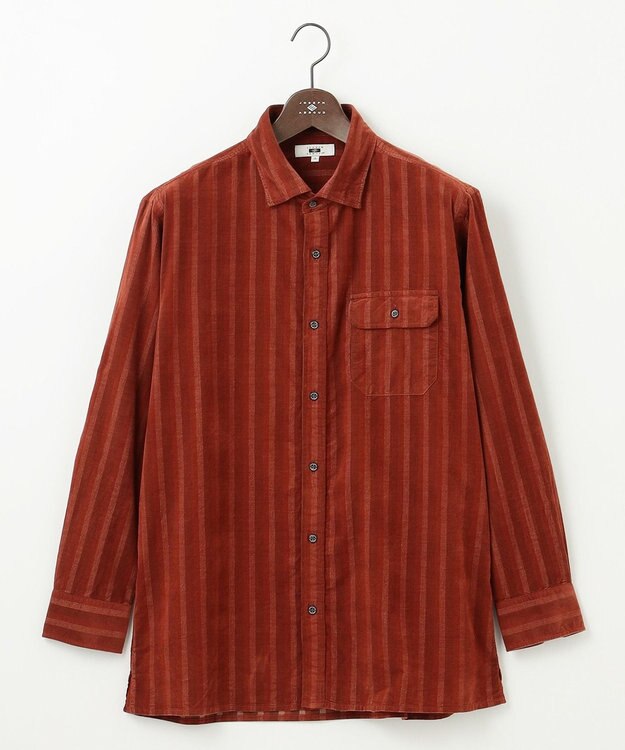 JOSEPH ABBOUD 【キングサイズ・羽織にも】コーデュロイシャツ オレンジ系