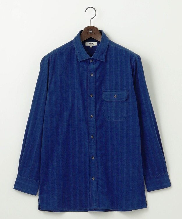 JOSEPH ABBOUD 【キングサイズ・羽織にも】コーデュロイシャツ ネイビー系