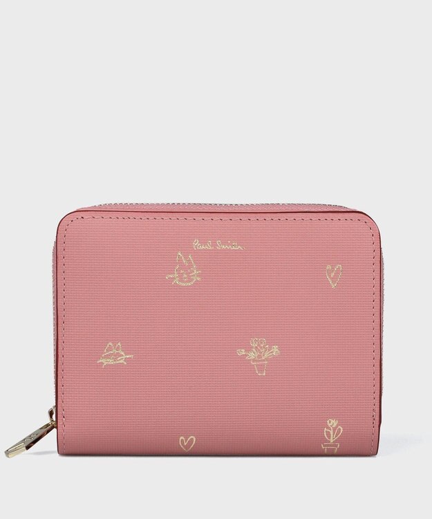 Paul Smith ミックスドゥードゥル 2つ折り財布 ピンク