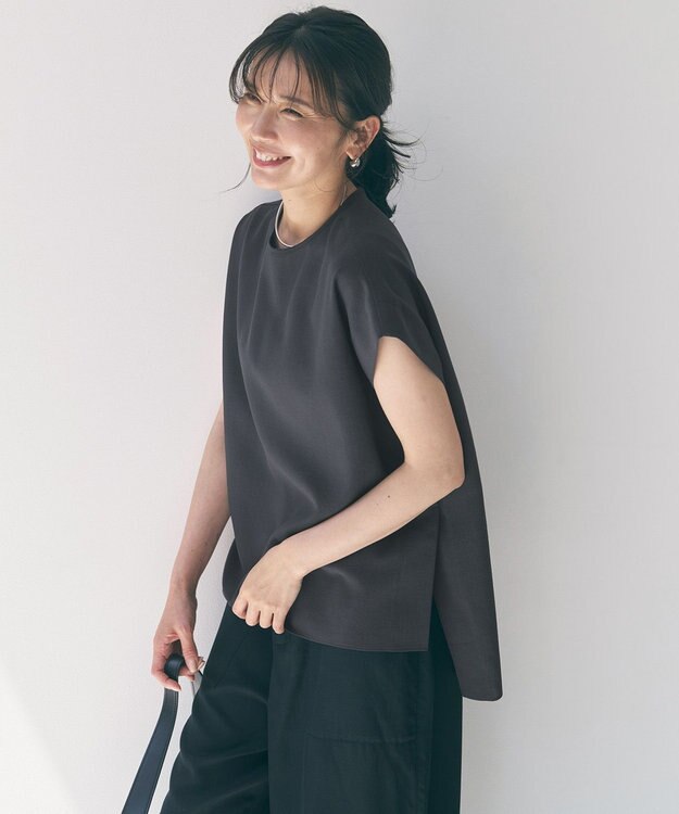 UNFILO 【セットアップ着用可】TENNEN TOUCH COOL Tブラウス チャコール