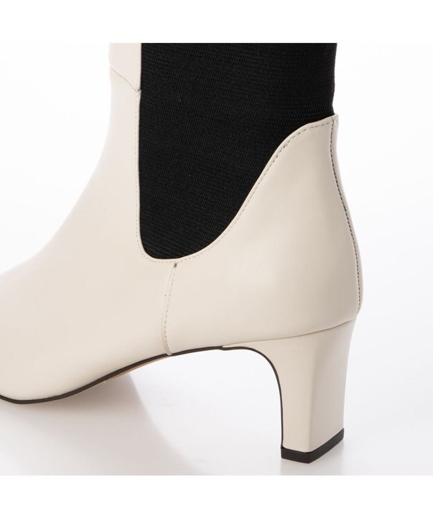 MODE ET JACOMO <MODE ET JACOMO>スクエアトゥサイドゴアブーツ ホワイト