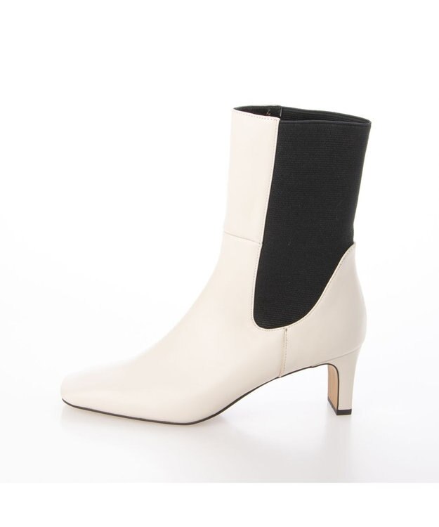 MODE ET JACOMO <MODE ET JACOMO>スクエアトゥサイドゴアブーツ ホワイト