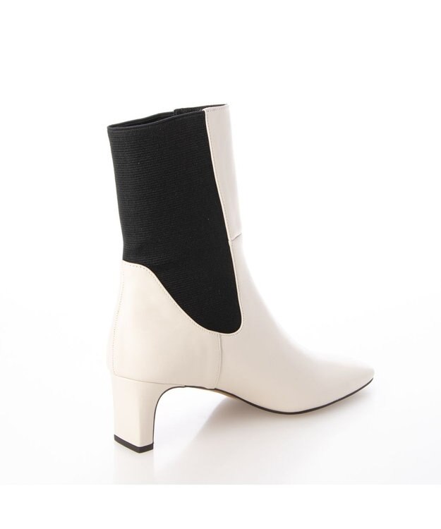 MODE ET JACOMO <MODE ET JACOMO>スクエアトゥサイドゴアブーツ ホワイト