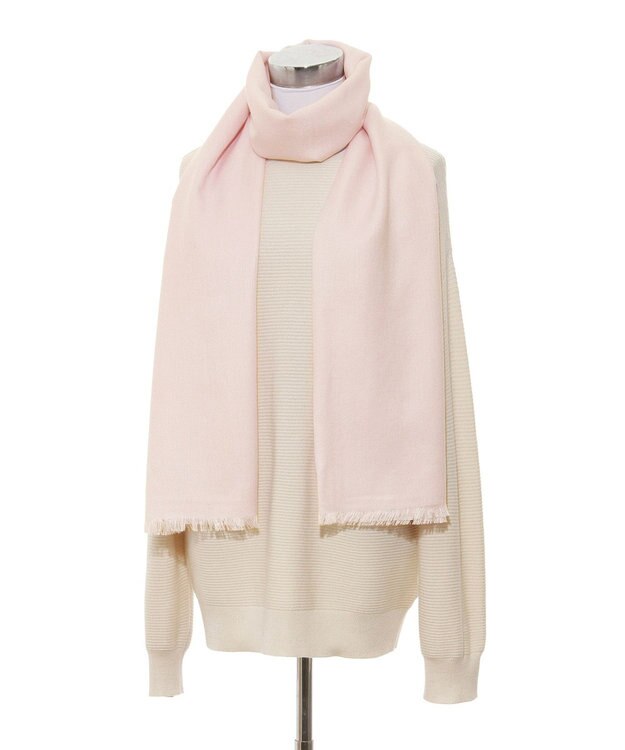 MOONBAT FURLA シルクカシミヤ無地ストール/幅55cm/UV/洗える ペールピンク